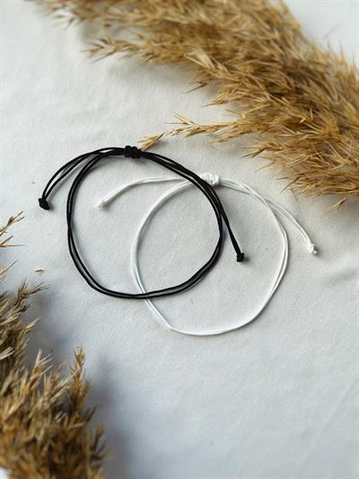 Ying yang Unisex çift Bilekliği Makrome detaylı siyah beyaz Şans bilekliği eş sevgili bff