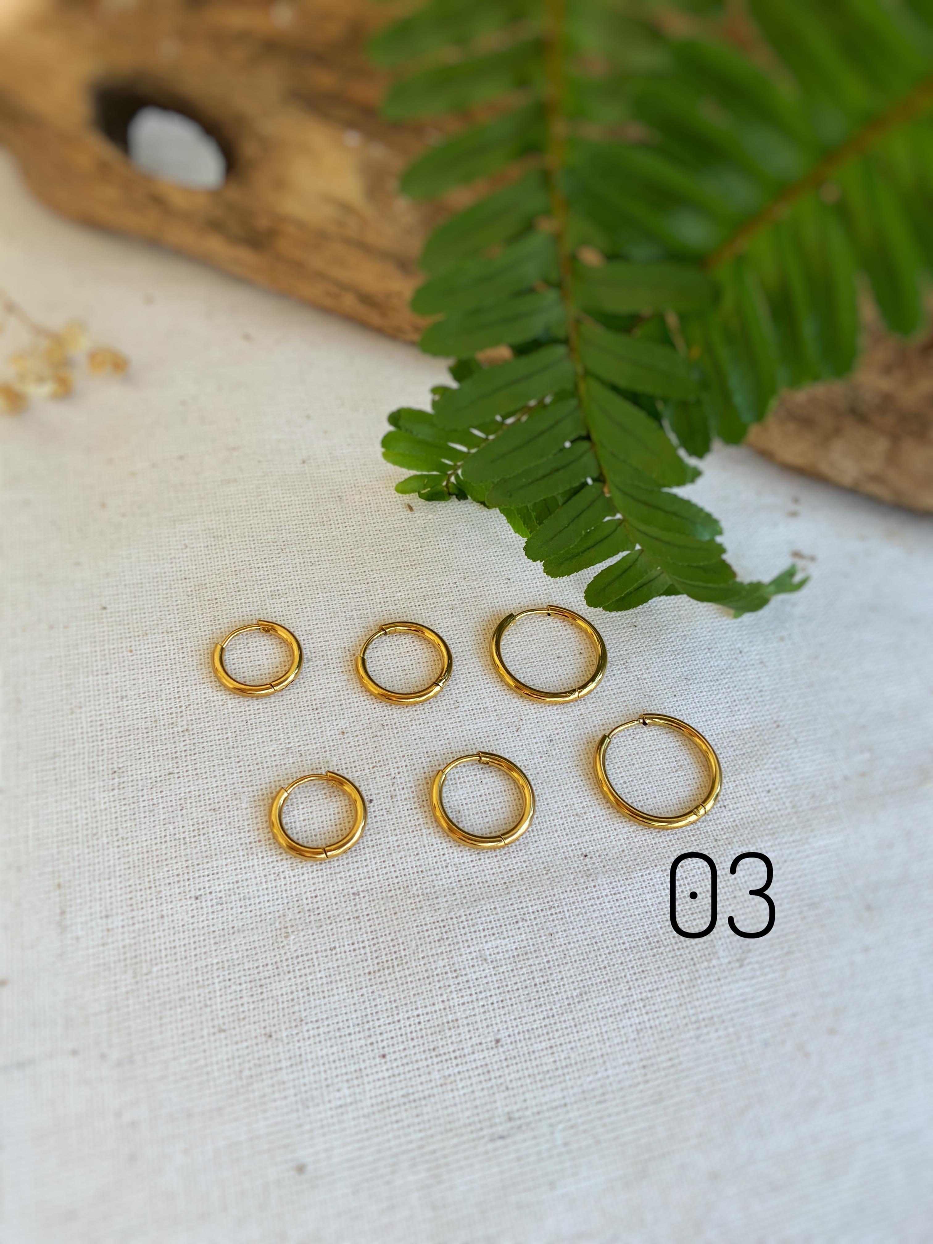  Çelik Halka Gold Küpe 03