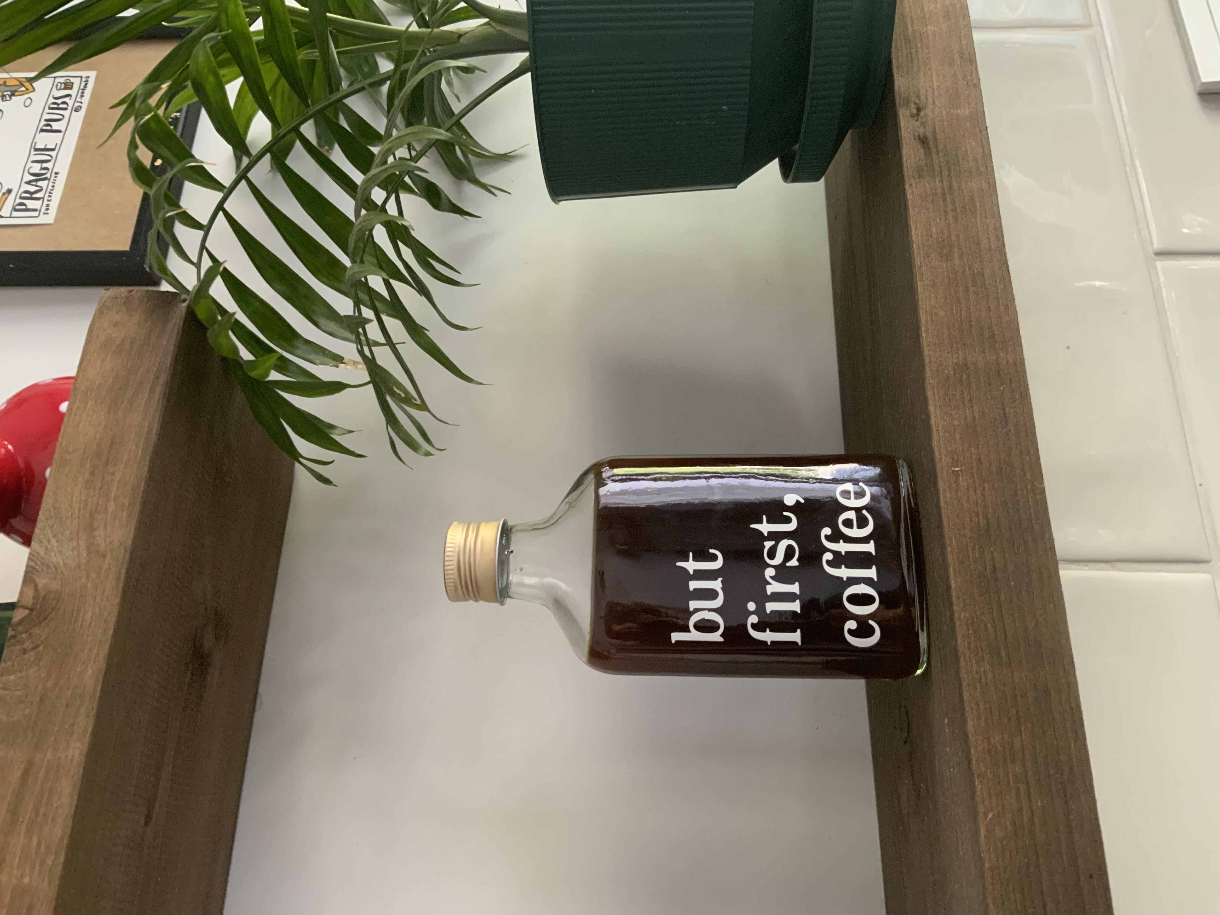 2li set Cam kahve kurabiye kavanozu ve Cold brew şişesi dekoratif 