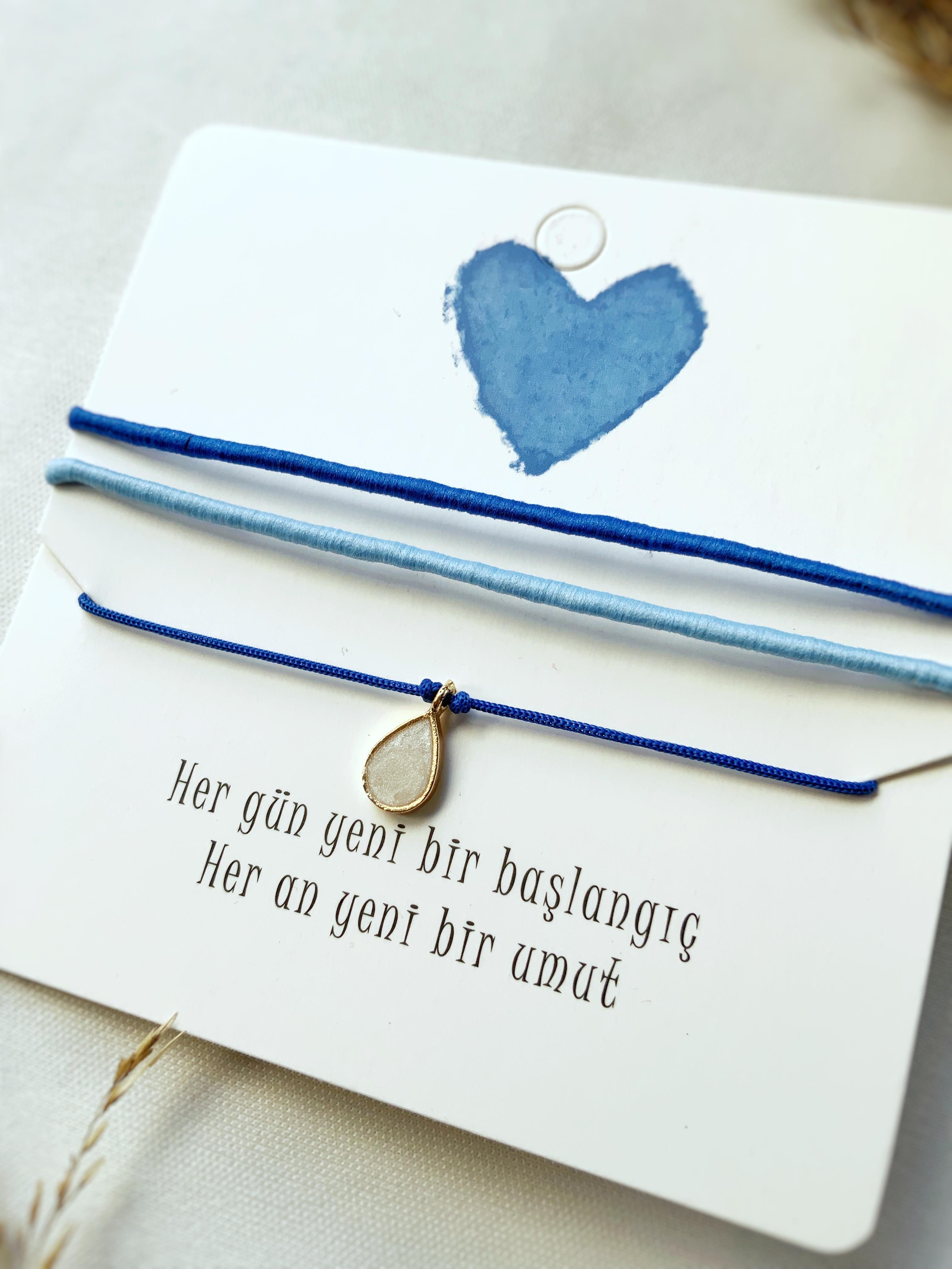 3lü Mavi Bileklik Seti Damla