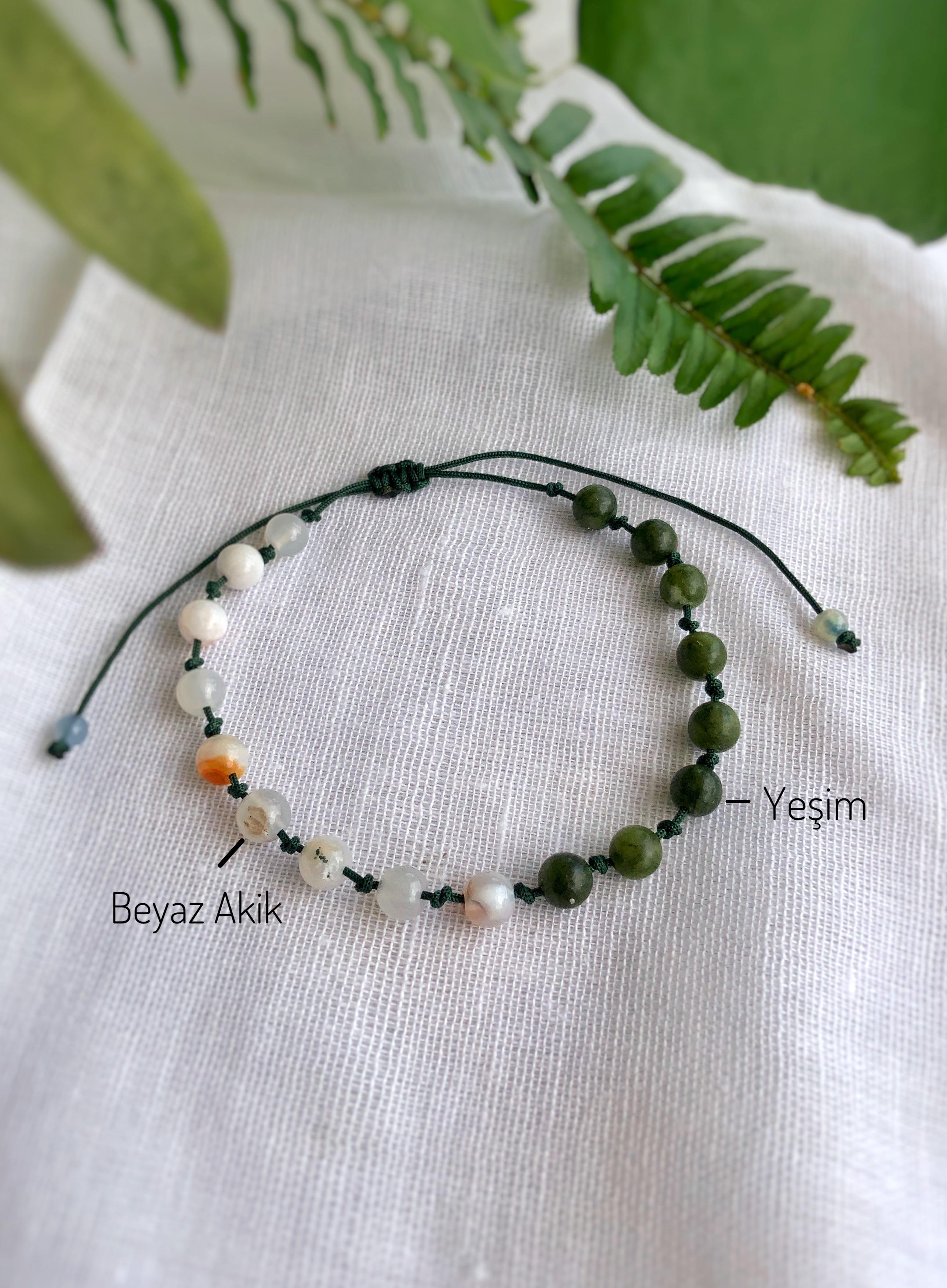 Akik ve Yeşim Taşı Bileklik