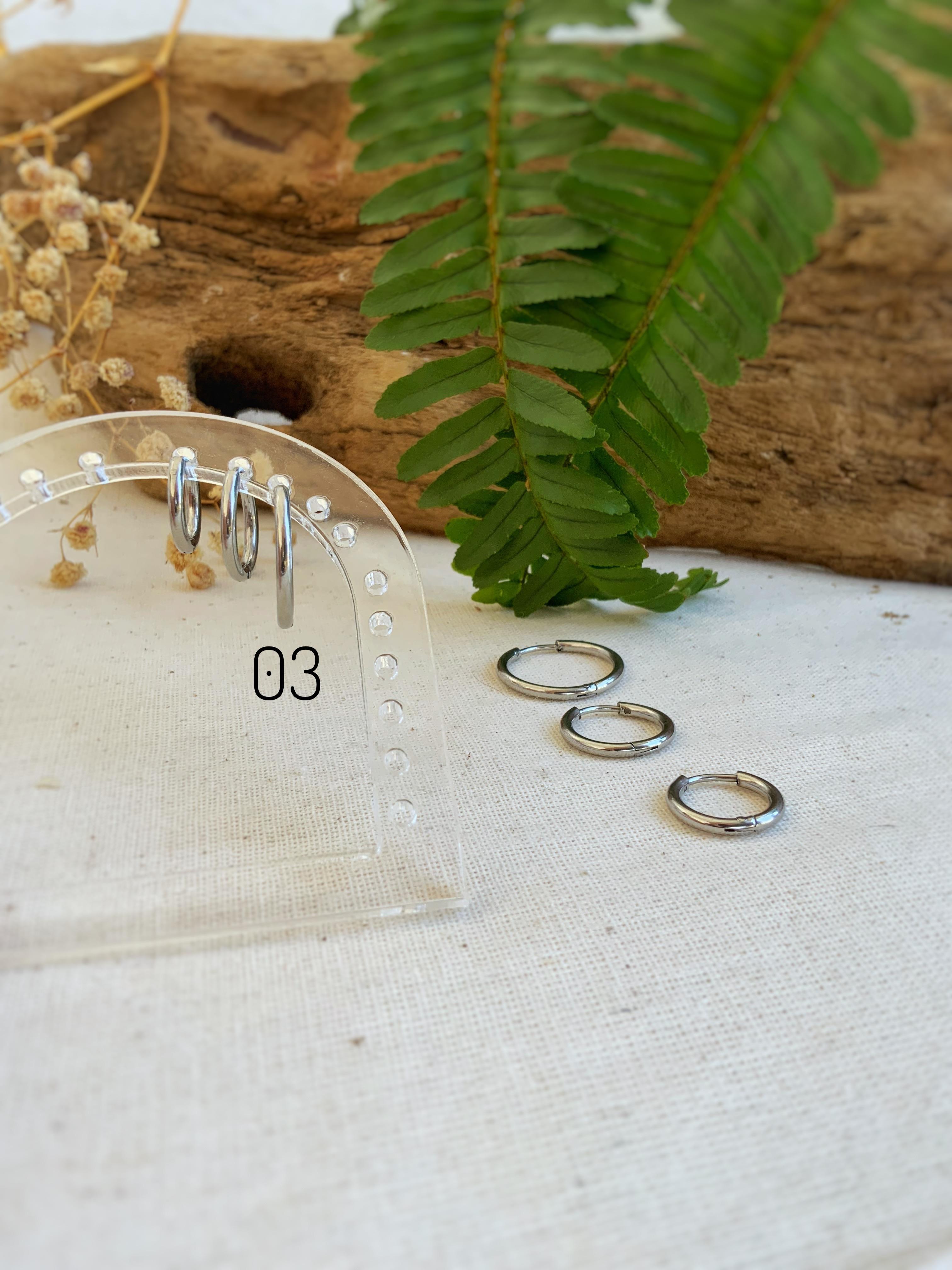 Çelik Halka Gümüş Küpe 03