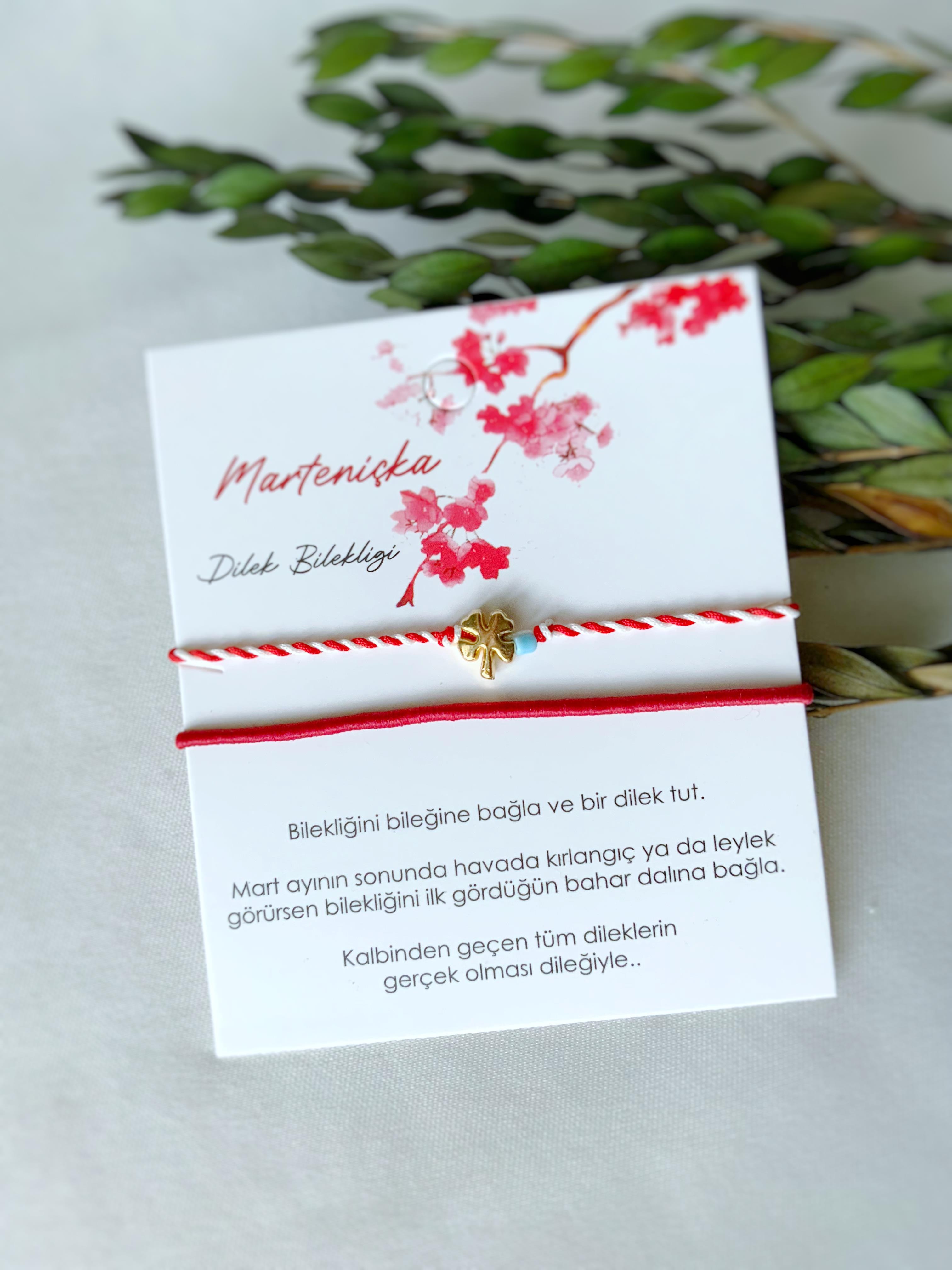 Mavi Boncuklu Bahar Dilek Bilekliği ☘️ Yonca