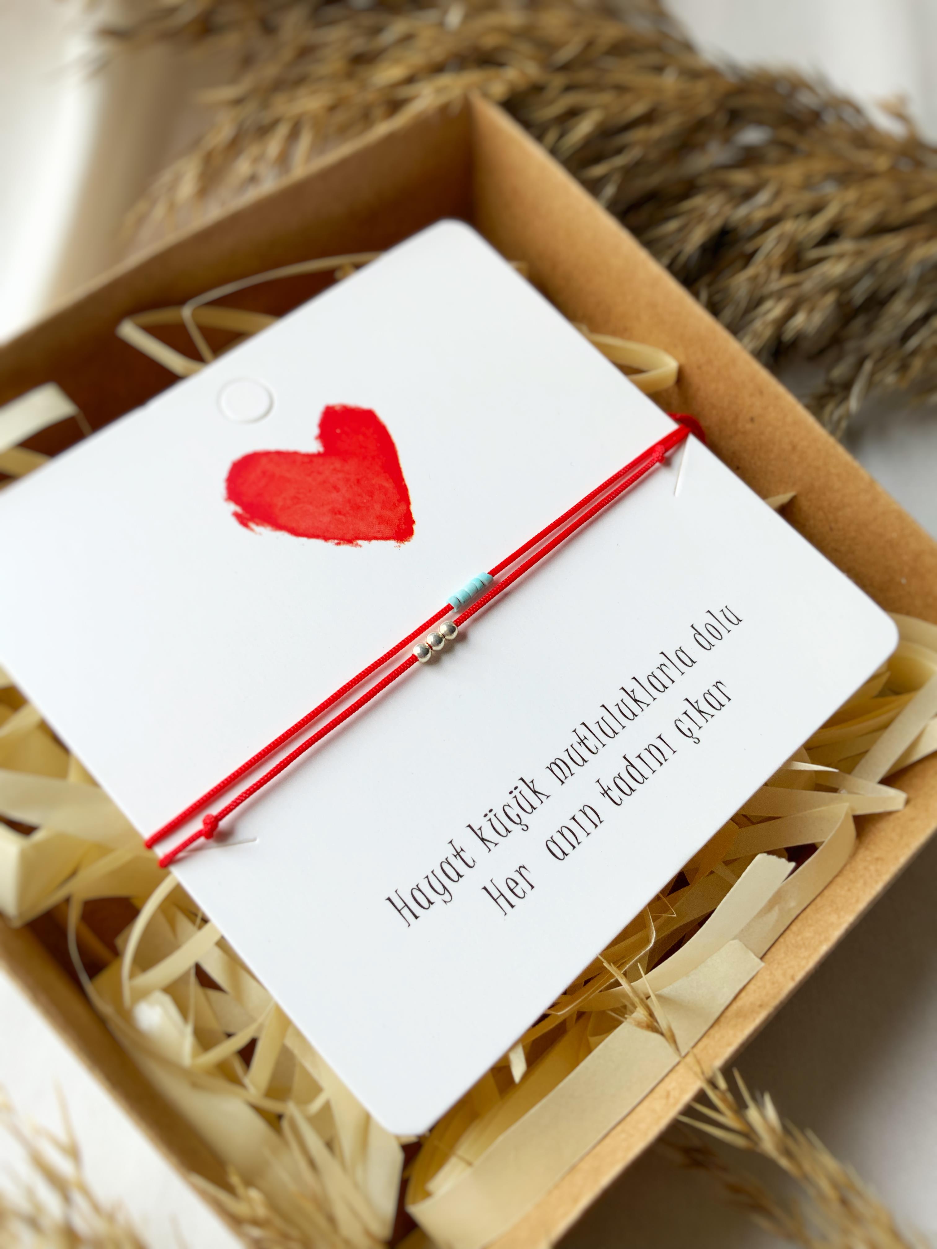 Minimal Kırmızı Bileklik