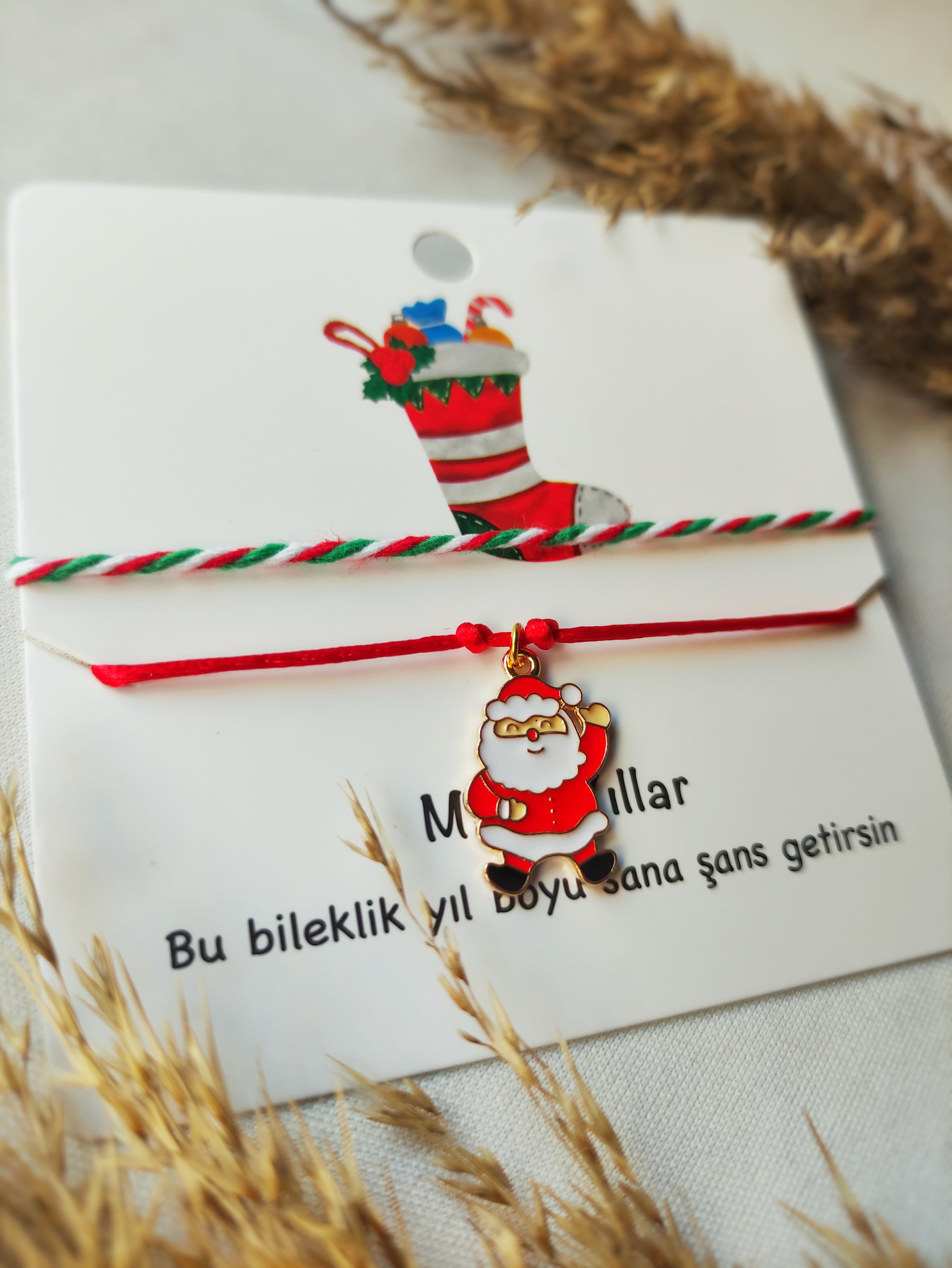 Noelbaba Mine İşlemeli Yılbaşı Bilekliği