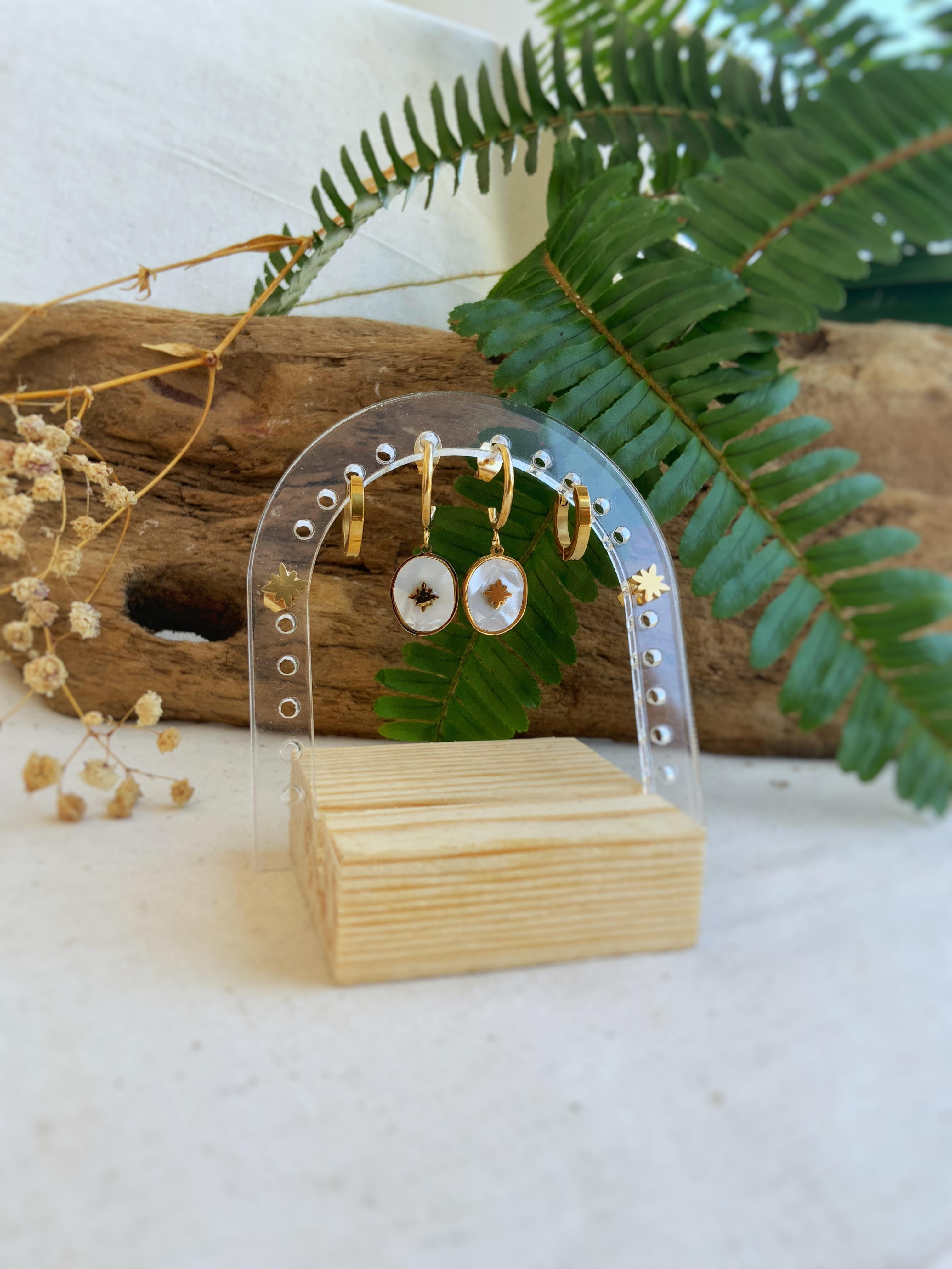 Yıldız Çelik Küpe Seti + Küpelik