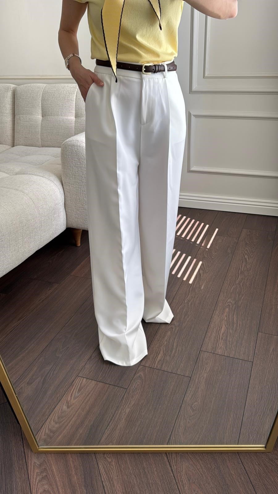 PANTOLONBüşcePALAZZO PANTOLON EKRU