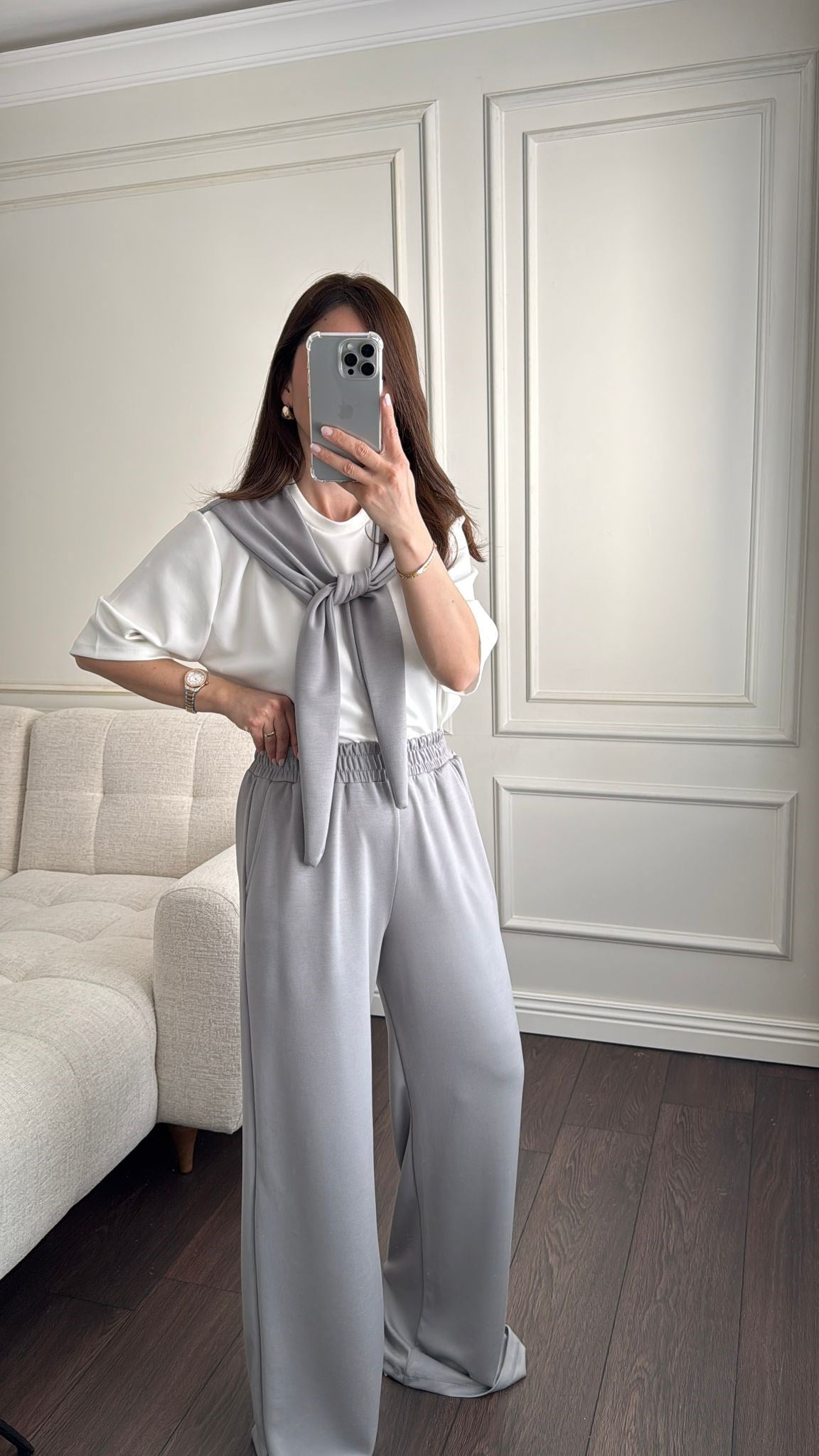 TAKIMBüşceBAĞLAMA DETAYLI TAKIM GRİ