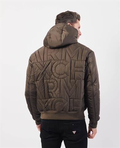 Armani Exchange Erkek Kapüşonlu Günlük Kullanım Marka Detaylı Kahverengi Mont 6DZB11 ZN4XZ-1897