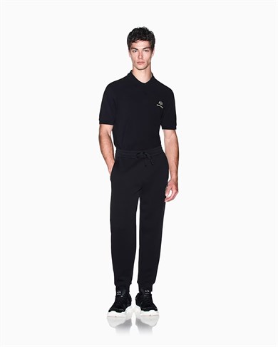 Armani Exchange Erkek Regular Fit Logo Nakışlı Beli Ve Paçası Lastikli Pamuklu Siyah Pantolon XM003553 AF20150-UC001