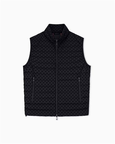 Armani Exchange Erkek Fermuarlı Logo Desenli Siyah Yelek XM003511 AF19870-UC001