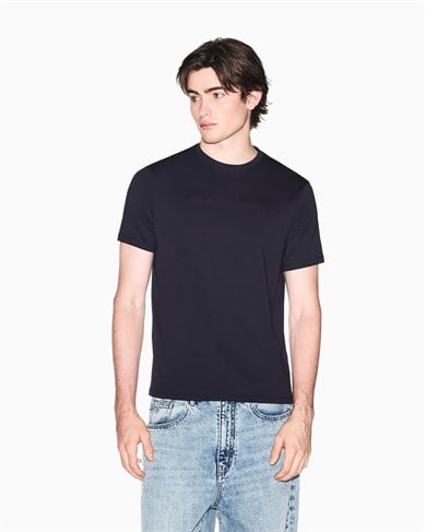Armani Exchange Armani Exchange Erkek Kısa Kol Bisiklet Yaka Pamuklu Düz Lacivert T-Shirt XM002467 AF10356-UB101