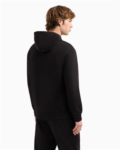 Armani Exchange Erkek Kontrast Logolu Regular Fit Kapüşonlu Pamuklu Uzun Kollu Siyah Sweatshirt XM000332 AF12269-UC001
