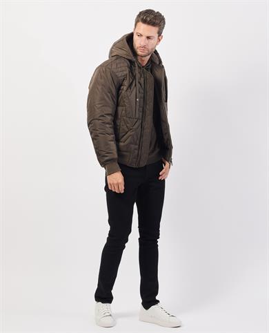 Armani Exchange Erkek Kapüşonlu Günlük Kullanım Marka Detaylı Kahverengi Mont 6DZB11 ZN4XZ-1897
