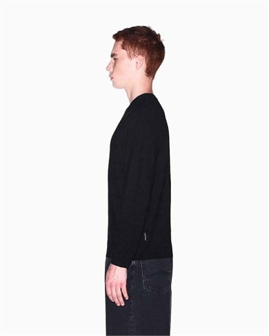 Armani Exchange Erkek Uzun Kollu Yuvarlak Yaka Siyah Kazak XM002986 AF10454-UC001