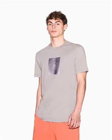 Armani Exchange Armani Exchange Erkek Bisiklet Yaka Logo Baskılı Pamuklu Kısa Kollu Bej T-Shirt XM002213 AF10356-U6107