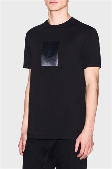 Armani Exchange Armani Exchange Erkek Bisiklet Yaka Logo Baskılı Pamuklu Kısa Kollu Siyah T-Shirt XM002213 AF10356-UC001