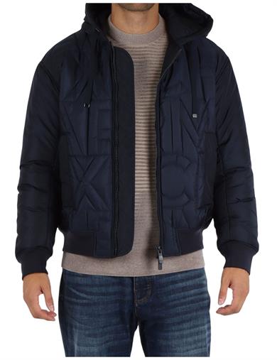 Armani Exchange Erkek Kapüşonlu Günlük Kullanım Marka Detaylı Lacivert Mont 6DZB11 ZN4XZ-1510