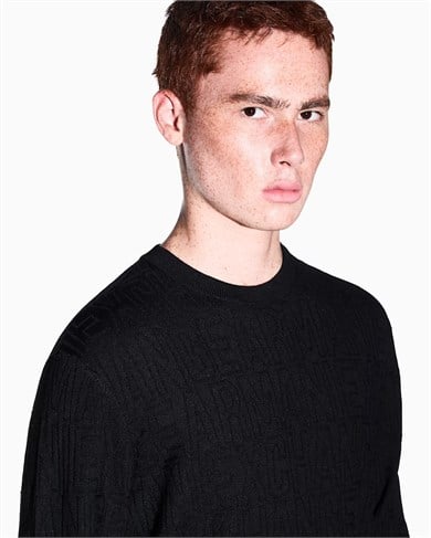 Armani Exchange Erkek Uzun Kollu Yuvarlak Yaka Siyah Kazak XM002986 AF10454-UC001