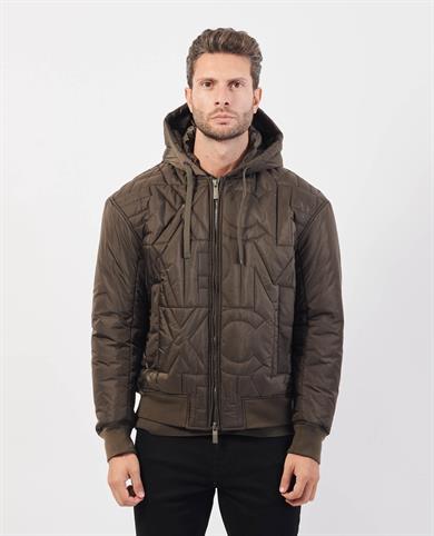 Armani Exchange Erkek Kapüşonlu Günlük Kullanım Marka Detaylı Kahverengi Mont 6DZB11 ZN4XZ-1897