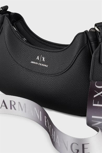 Armani Exchange Kadın Askısı Çıkarılabilir Marka Logolu Sade ve Şık Siyah Omuz Çantası 942883 CC783-00020