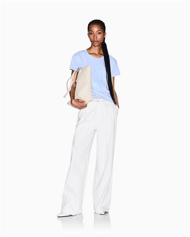 Armani Exchange Kadın Rahat Kesim Pileli Geniş Paçalı Denim Ekru Pantolon XW001105 AF14494-U1051