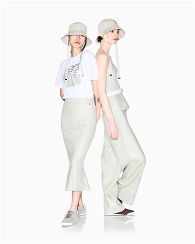 Armani Exchange Kadın Straplez Yaka Dokuma Kumaş Fermuar Kapama Pileli Bej Bluz XW001984 AF21530-U6275