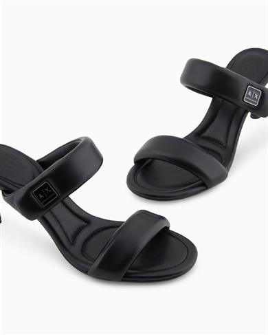 Armani Exchange Kadın Dolgulu Çift Kayışlı Logo Desenli Siyah Terlik XDP060 XV926-00002