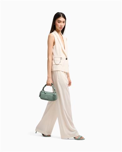 Armani Exchange Kadın Dokuma Kumaş Tek Düğmeli Çentikli Yaka Kolsuz Bej Yelek XW000435 AF12749-U1003
