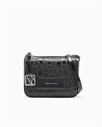 Armani Exchange Armani Exchange Kadın Logo Desenli Manyetik Kapamalı Siyah Omuz Çantası XW001577 AF17290-UC001