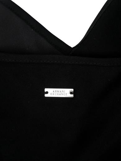 Armani Exchange Kadın İnce İp Askılı V Yaka Siyah Bluz XW001258 AF16121-UC001