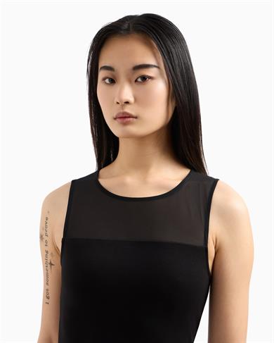 Armani Exchange Kadın Yuvarlak Yakalı Kolsuz Kısa Siyah Elbise XW000943 AF13729-UC001