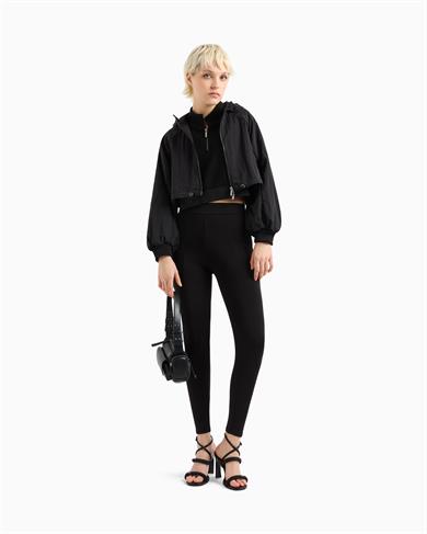 Armani Exchange Kadın Slim Fit Beli Elastik Bantlı Pamuklu Siyah Tayt XW000369 AF12826-UC001