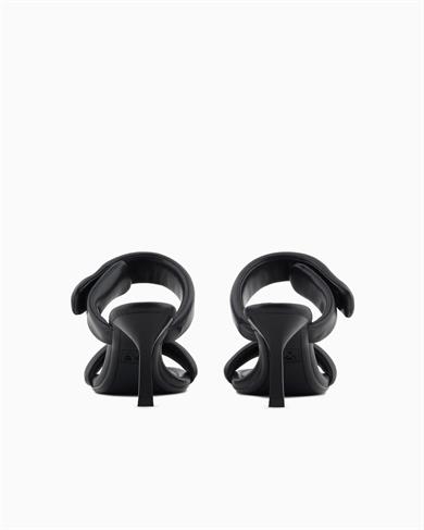 Armani Exchange Kadın Dolgulu Çift Kayışlı Logo Desenli Siyah Terlik XDP060 XV926-00002