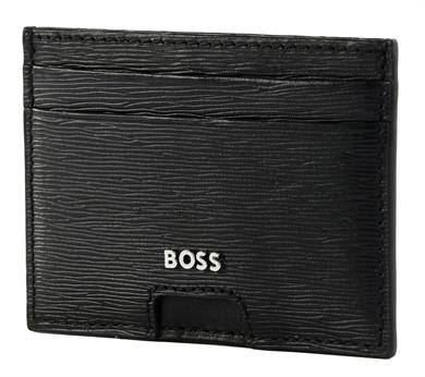 BOSS Erkek %100 Deri Metalik Logo Kabartmalı Dikş Detaylı Siyah Kartlık 50548831-001