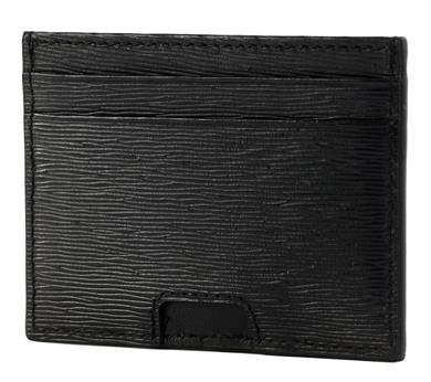 BOSS Erkek %100 Deri Metalik Logo Kabartmalı Dikş Detaylı Siyah Kartlık 50548831-001