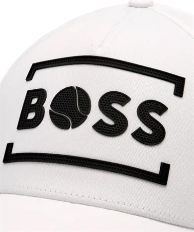 BOSS Erkek %100 Pamuklu Nefes Alabilen Kumaşlı Ayarlanabilir Metal Tokalı Tenis Beyaz Şapka 50544418-100
