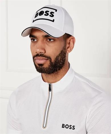 BOSS Erkek %100 Pamuklu Nefes Alabilen Kumaşlı Ayarlanabilir Metal Tokalı Tenis Beyaz Şapka 50544418-100