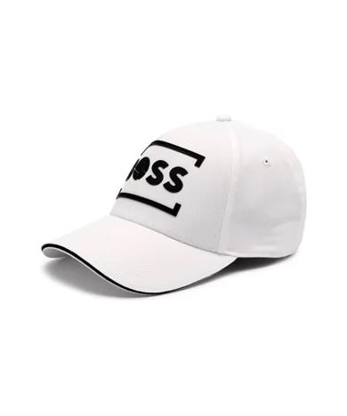 BOSS Erkek %100 Pamuklu Nefes Alabilen Kumaşlı Ayarlanabilir Metal Tokalı Tenis Beyaz Şapka 50544418-100
