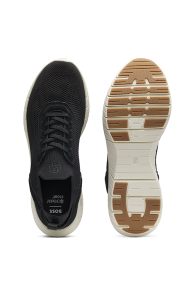 BOSS Erkek Bağcıklı Rahat Esnek Taban İnce Fileli Siyah Sneaker 50563857-001