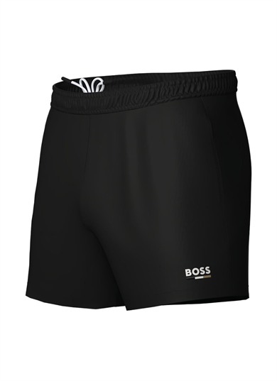 BOSS Erkek Beli Lastikli Logolu Rahat Kesim Siyah Mayo 50554613-005