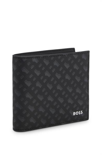 BOSS Erkek BOSS Logo Kabartma Desen Nakit Ve Kart Bölme Siyah Cüzdan 50552844-003