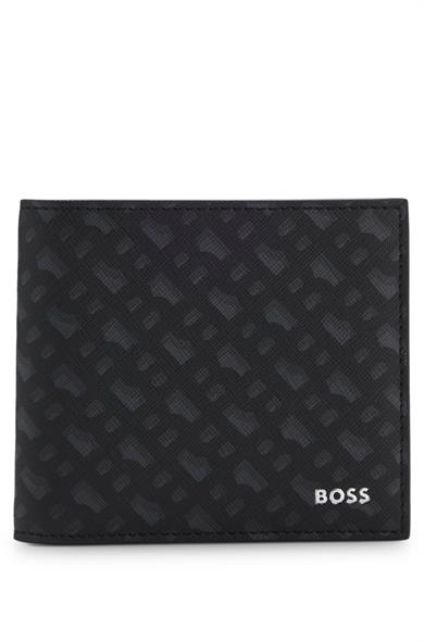 BOSS Erkek BOSS Logo Kabartma Desen Nakit Ve Kart Bölme Siyah Cüzdan 50552844-003