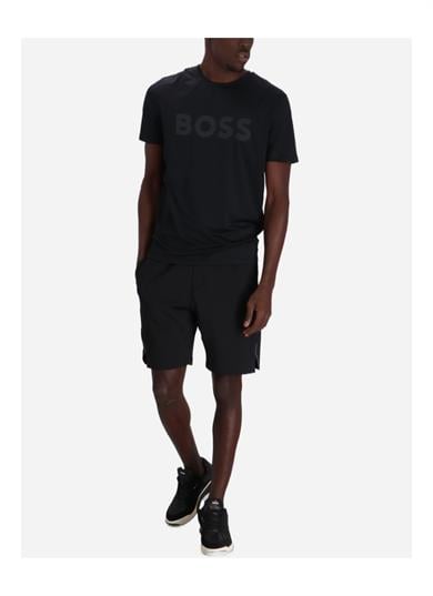 BOSS BOSS Erkek BOSS Yazılı Kısa Kollu Bisiklet Yaka Siyah T-Shirt 50531244-001