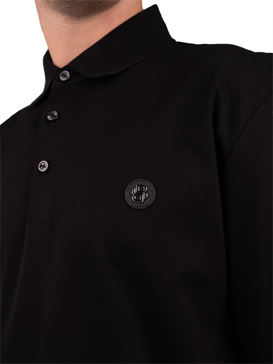 BOSS Erkek Dokuma Polo Yaka Kısa Kol Günlük Siyah Polo Yaka T-Shirt 50523917-001