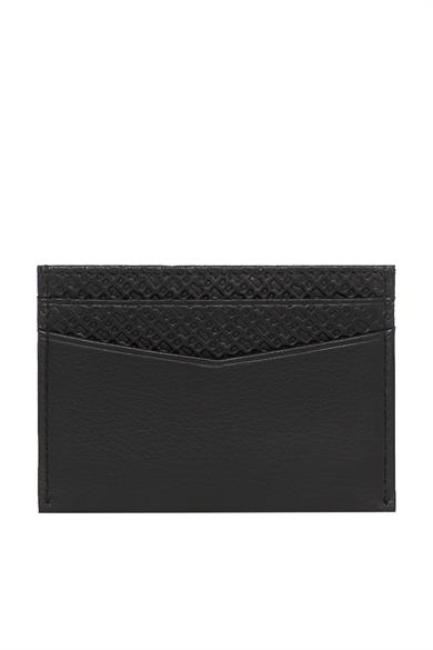 BOSS Erkek Hakiki Deri Logo Kabartmalı Siyah Kartlık 50558596-001