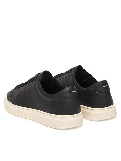BOSS Erkek Kabartma Logolu Düşük Bilekli Deri Siyah Sneaker 50557866-001