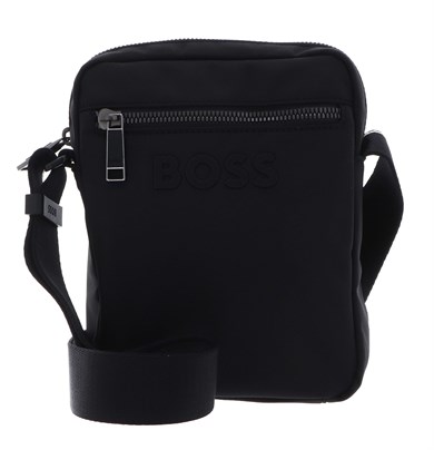 BOSS Erkek Kabartma Logolu Fermuar Kapamalı Uzun Askılı Siyah Omuz Çantası 50567814-001