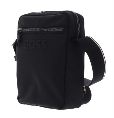 BOSS Erkek Kabartma Logolu Fermuar Kapamalı Uzun Askılı Siyah Omuz Çantası 50567814-001