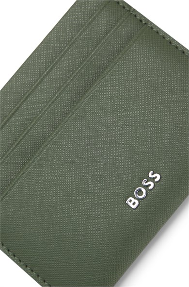 BOSS Erkek Kart Bölmeli Deri Haki Kartlık 50568400-347